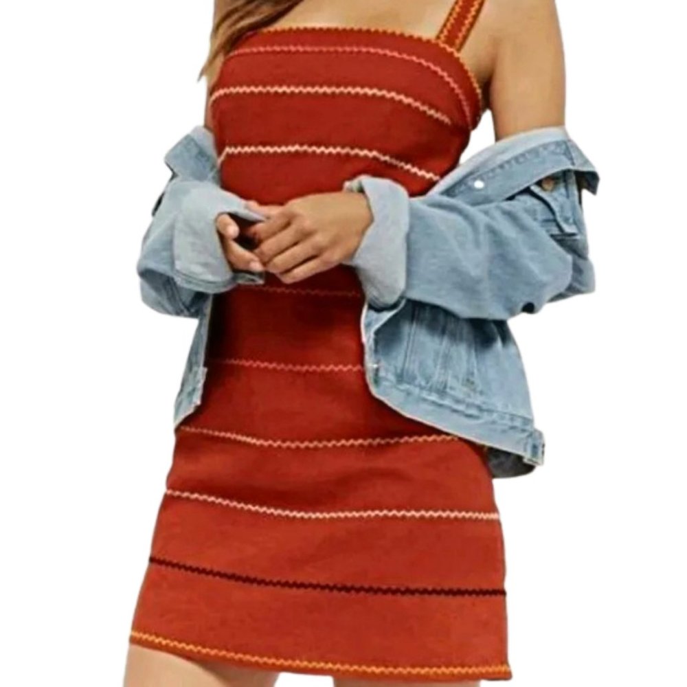 Forever 21+ Women's Embroidered Linen Blend Summer Dress